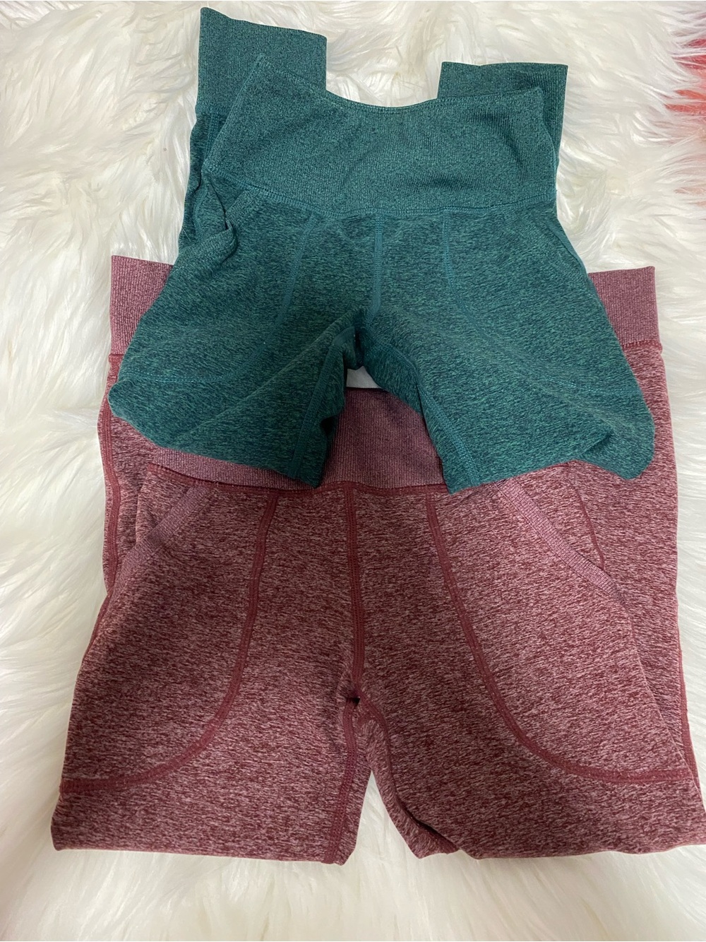 Zella Kids Two-Pack High-Waist Leggings in Teal and Mauve